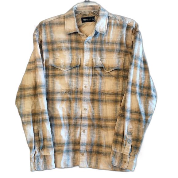 Vintage Y2K Abercrombie Fitch Oversized Plaid Flannel XL Tall Grunge Country 90s - Picture 1 of 4